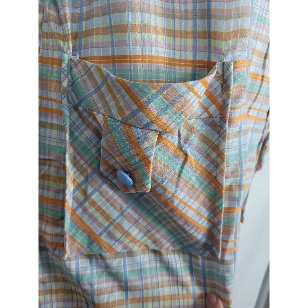 VTG Women's 60s / 70s belted Dress Summer Time Orange zip Up Light Weight - Picture 5 of 8